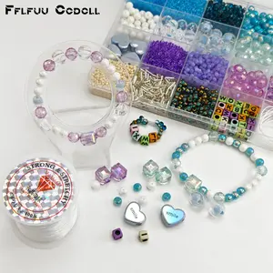 5261pcs Pink-Purple Gradient Iridescent Bead Set, Includes Elastic String and Compartment Storage Box, Handmade Beading DIY Bracelet and Necklace Materials, Adapts to Various Craft Scenarios, Used for Valentine's Day and Thanksgiving Handmade Decorations