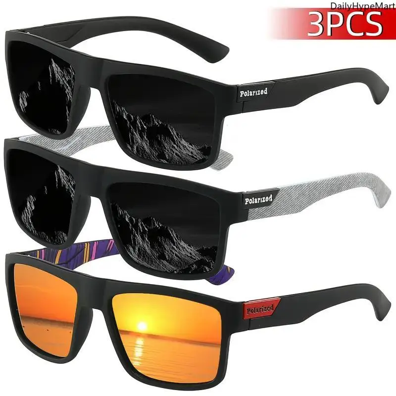 Lightweight Sports Sunglasses for Men & Women, Polarized Wraparound Semi-Rimless Frame with 3 Interchangeable Lenses for Cycling, Hiking & Fishing, Outdoor Sports Sunglasses