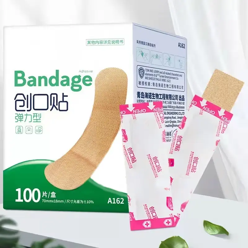 100Pcs Baby Bandaids, Elastic Cloth Medical Disposable Non-Woven Breathable Anti-Abrasive Waterproof Cute Bandage for Foot Protection, Absorbs Ooze, Stretchy