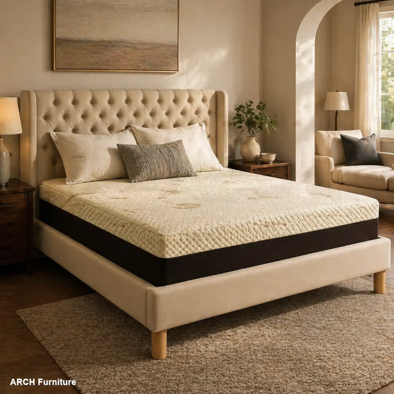 12-In Queen Size ARCH Mattress - Copper-Infused Cooling Gel Foam Bed, 7-Zone Ergonomic Pressure Relief System, Polyester Air Layer Comfort Cover, Medium Firm Support, Certified Safe, Made in Japan, for Adults