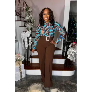 HIGH WAIST JEWEL BUCKLE PANTS