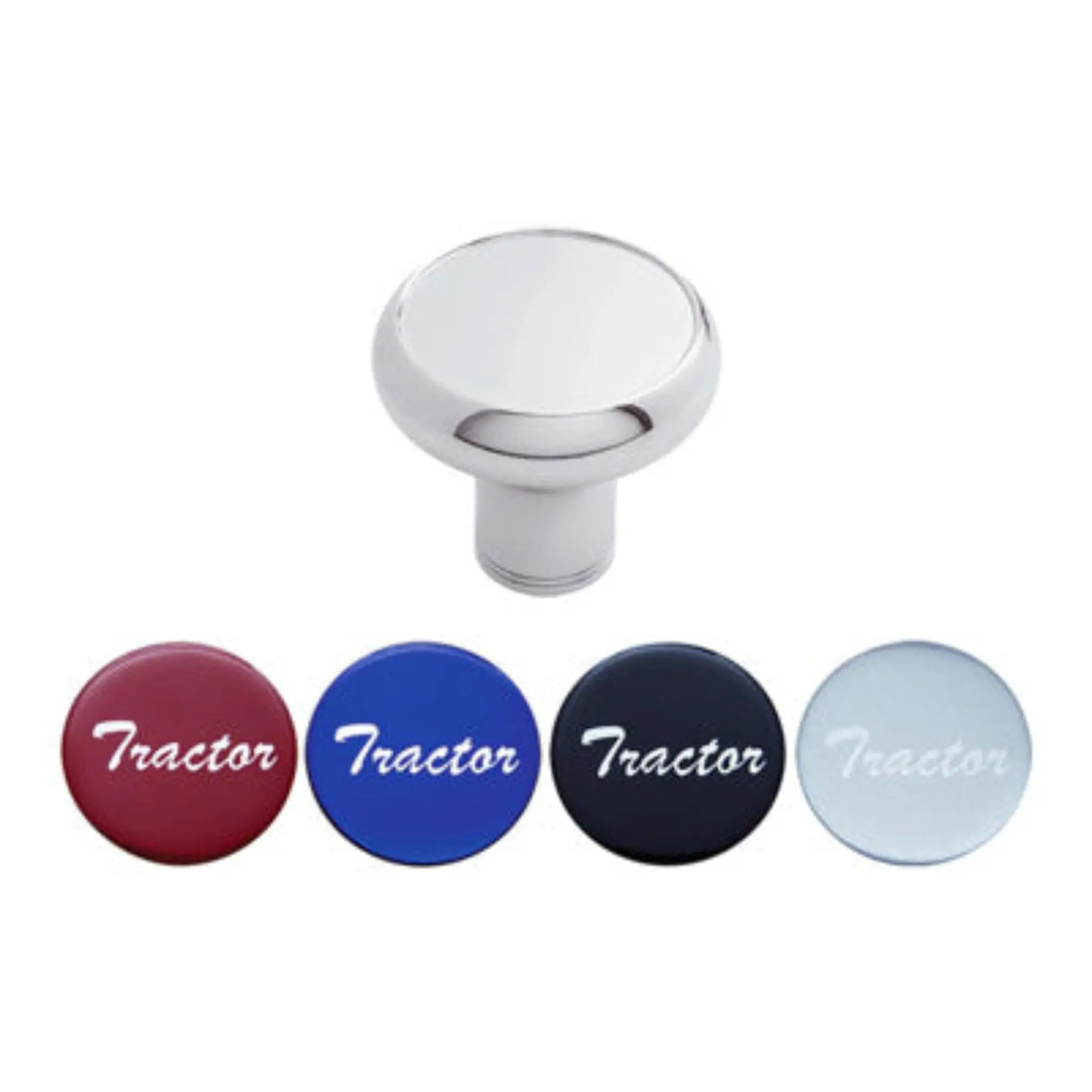 United Pacific Chrome Deluxe Aluminum Screw-On Air Valve Knob with Glossy Sticker for Trucks, Truck