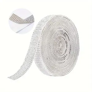 Transparent self-adhesive strips, with shiny stickers, suitable for DIY bracelets, earrings, craft decorations, wedding parties, mobile phone decorations, gift packaging, etc., Rhinestone Embellished, Sparkling Rhinestone