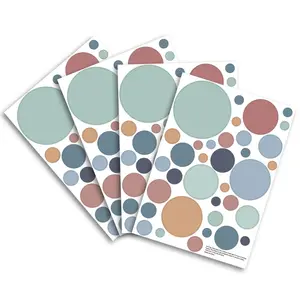 Boho Style Dot Wall Stickers Set of 4, Child Room Decorative Dots, Easy to Apply Wallpaper Decals, Perfect for Kids' Rooms
