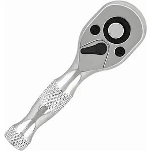 1/4-Inch Stubby Ratchet Wrench, 72-, Socket&Bit Driver,  Chromium Alloy Steel with Chrome Finish for Tight Spaces, Compact Socket Wrench for Machinery, Electronics, Auto & DIY