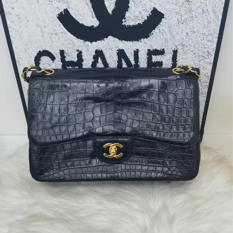 Pre-owned CHANEL Alligator leather Shoulder Bags BIG Crocodile Embossed Shoulder Bag and Tote (Global Limited Edition)