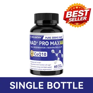 HIILEATHY NAD+ PRO MAX | 300mg Premium Nutrient Blend with NAD+, CoQ10 & Resveratrol | Made in USA