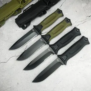High Hardness G1500 Survival Fixed Blade Knife, 8cr13mov Blade Rubber Handle, Jungle Outdoor Edc Hunting Camping Knife, Tactical Knives, Survival Gear, Survival Tools