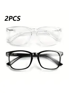 2pcs Fashion Anti-Radiation Eyeglasses Transparent Retro unisex Computer Glasses Anti-Blue lens Eyewear Casual Blue Light Glasses