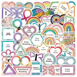 Cartoon Sensory Series Sticker, 50pcs/set Positive Information Sticker, Decorative Sticker for Scrapbook, Diary, Notebook, Water Bottle, Car, Ornaments, Sticker Sheets, Sticker Cards