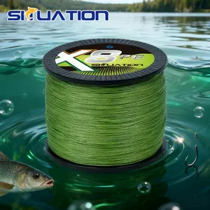 SIIUATION 1PCS Grass green 8-strand braided PE fishing line, 1000M-1093YDS, high sensitivity, strong wear resistance, long casting luring line, suitable for both freshwater and saltwater fishing
