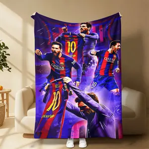Leo Messi Blanket NO.10 Football Blanket Football Fans Gifts Soft Flannel Blanket Suitable For Sofa Beds Living Rooms Beloved By Both Adults And Children Birthday Gifts Holiday Party Home Decor Suitable for all four seasons