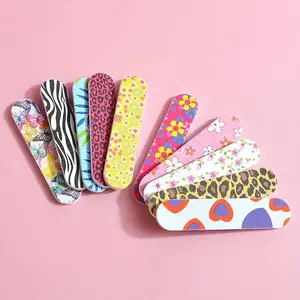 10-Piece Dual-Sided Mini Nail Files Set, Colorful Manicure Tools for Professional & Home Use, Durable Portable Design, Nail Art, Nail Care, Flower Design Nails