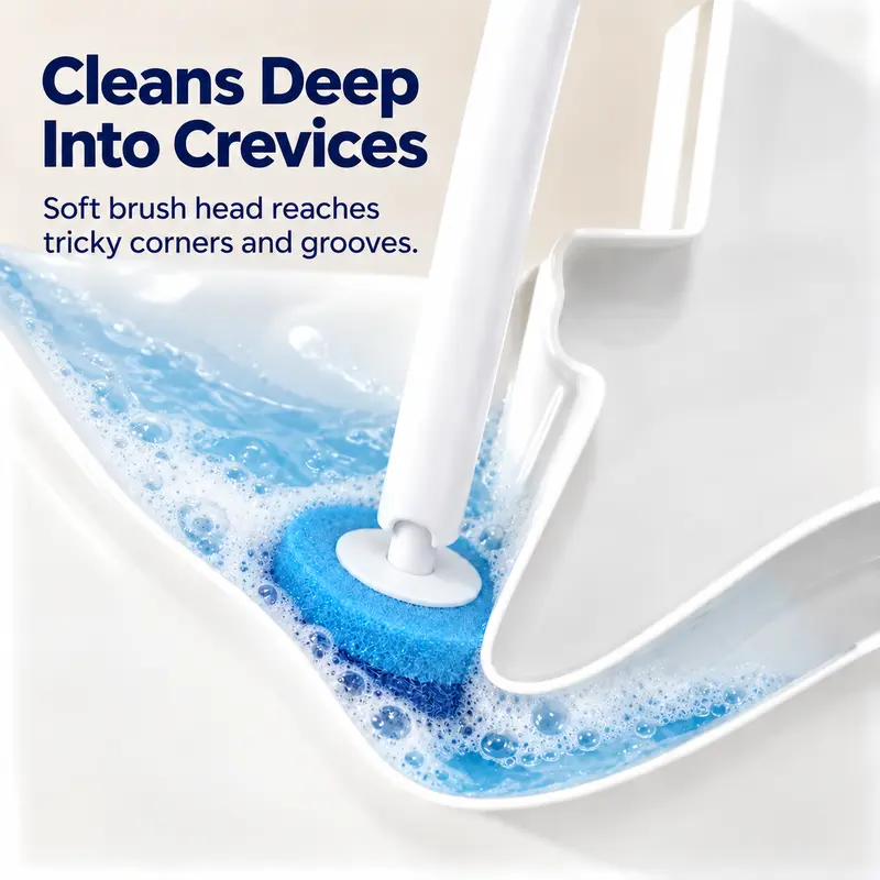Snofrid (Updated Version) Disposable Toilet Brush, Toilet Bowl Wand Holder Set with 32PCS Cleaner Refills, Bathroom Cleaning System for Sink Bathtub Drain Wash Basin Urinal，Wall-Mount Scrubbing Toilet Brush Bathroom Cleaning Kit