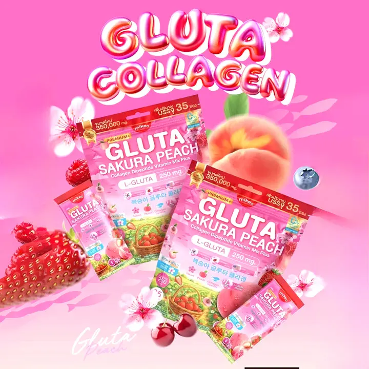 glutathione sakura Mikeo Sugar-Free Glutathione Supplement, Sakura Peach Collagen Dipeptide Vitamin Powder Mix - 35 Sachets×10g Healthy Dietary Edible Drink for Radiant Skin, Hydration, Hair & Nail Support glutathione sakura Mikeo Sugar-Free Glutathione Supplement, Sakura Peach Collagen Dipeptide Vitamin Powder Mix - 35 Sachets×10g Healthy Dietary Edible Drink for Radiant Skin, Hydration, Hair & Nail Support