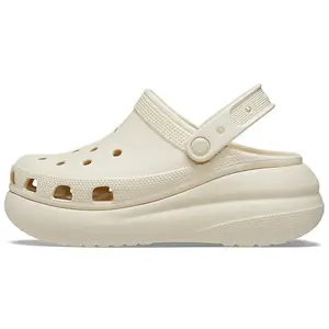 Crocs Crush Clog EVA Foam Slip-On Shoes for Men and Women in Bone White, 5.2 cm Heel Verifiable, with credentials and supporting global authentication