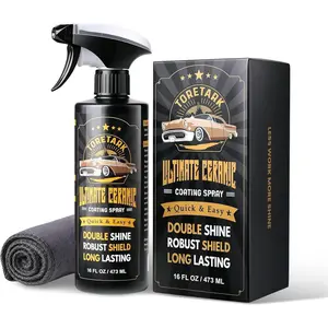 Real Ceramic Coating for Cars Polish (16 Fl Oz), Unmatched Shine Nano Car Wax Coating Spray, No Pungent Smell, Quick Detailer Spray Wax, Lasts 50+ Washes Car Paint Sealant with Microfiber Towel