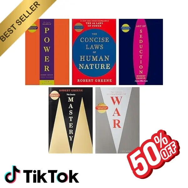 Robert Greene Unabridged Independent 5-Book Set - English Collector's Soft Cover Book Set for Strategic Thinking Learners (48 Laws of Power, Laws of Human Nature, Mastery, Art of Seduction, 33 Strategies of War)