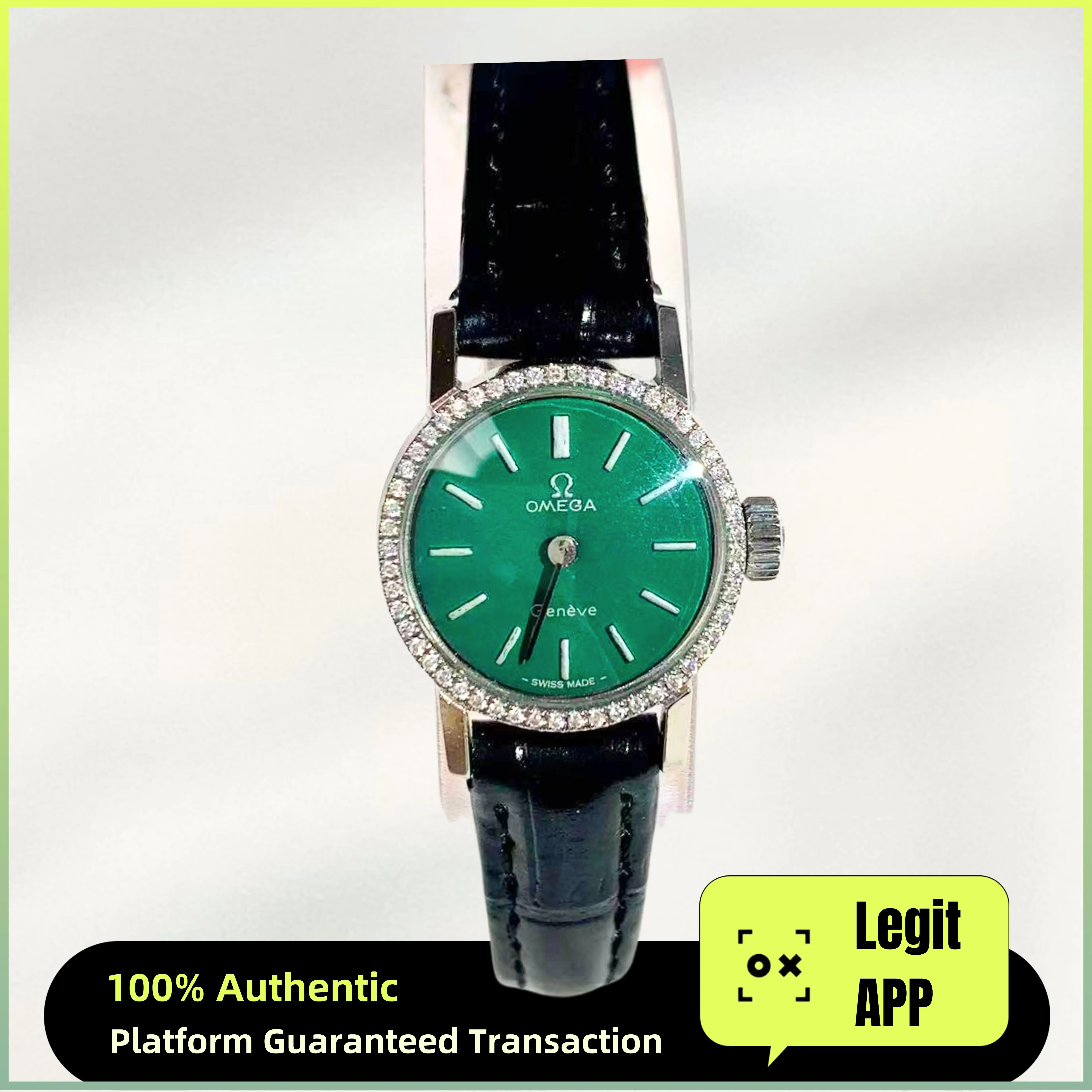 Omega Vintage Geneve 19mm Manual Wind - Custom Green Dial & Diamond-Set Caseback Ladies Watch 21050768