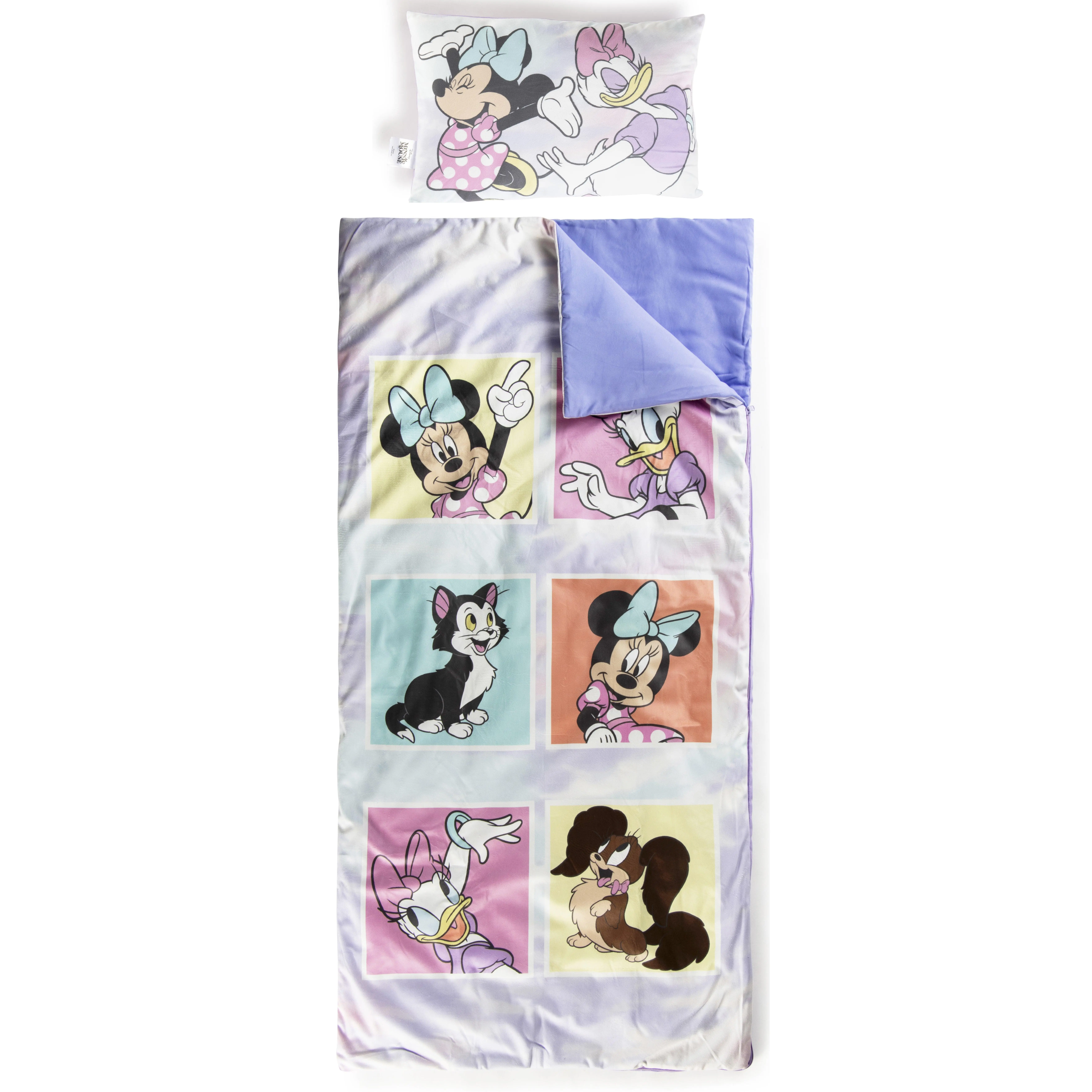 Disney Jay Franco Kids' Iconic Characters Minnie Mouse 2-Piece Indoor Sleeping Bag & Nap Mat Set - Kid-Safe Children's Sleeping Bags, Durable High-Quality Materials (Durability Focused), Zipper Closure, Rolls Up to Pack, Pillow for Naps, School Use