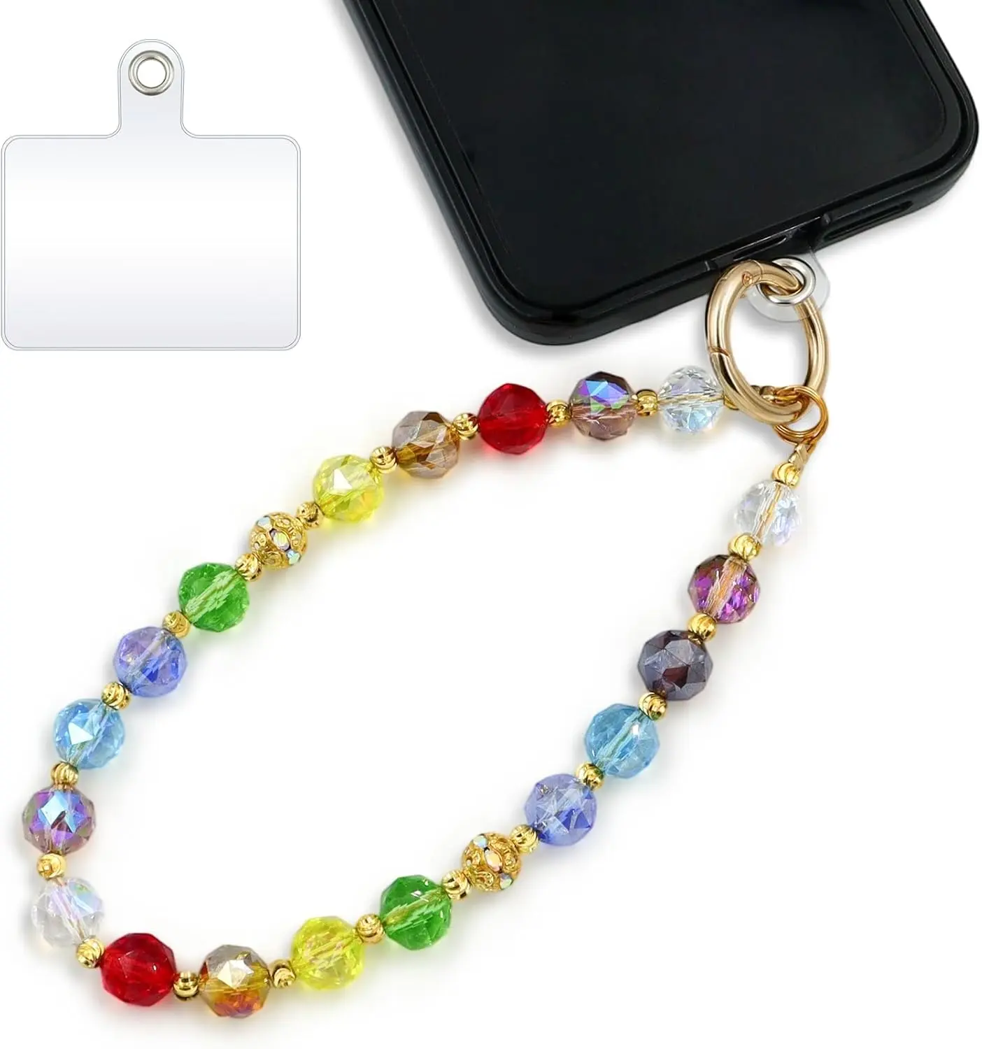 Women's Elegant Anti-Theft Phone Charm Keychain - Detachable Crystal Beads Plastic Lanyard with Tether Tab, Hands-Free Mobile Phone Accessory for Crowded Events, Accessories, Phone Keychain