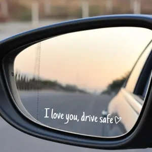 "I Love You Drive Safe" Car Mirror Stickers 3/6PCS Vinyl Decals | Universal Car Accessories for Couples