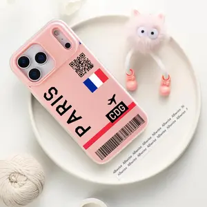 PIKPAKA plane travel ticket france Phone Case For IPhone 17 16 15 14 13 12 11 Pro Max Plus Mini Case Luxurious Jelly-like materialFashionable Durable  Crystal Clear Uniquely Stylish Shock-Absorbent & Scratch-Resistant for a Perfect Fit
