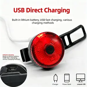 USB Rechargeable Waterproof Bike Tail Light, High Brightness LED Warning Light, Night Riding Safety Lamp, Outdoor Cycling, Urban Commute, Leisure Ride