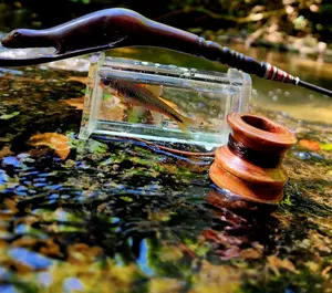 PRE-ORDER Hand Made Wooden Optic Micro Fishing Rods w/ Hand Spool