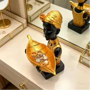 Luxury Resin Figurine Holder, Design, Home Desktop Snack Storage Decor, Elegant Tabletop Organizer