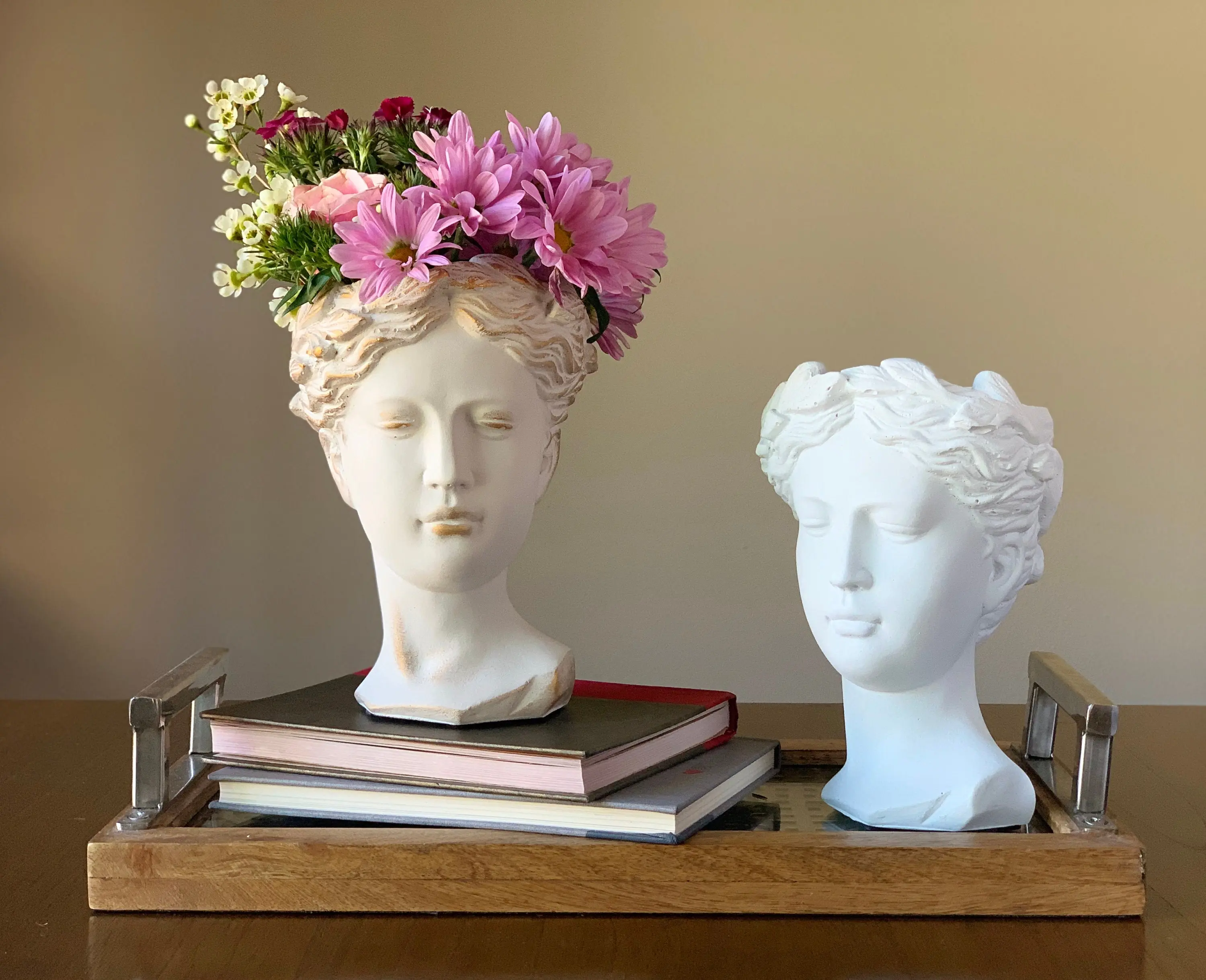Greek Goddess Head Bust Planter - Timeless Elegance for Your Home and Garden. Use: Indoor & Outdoor