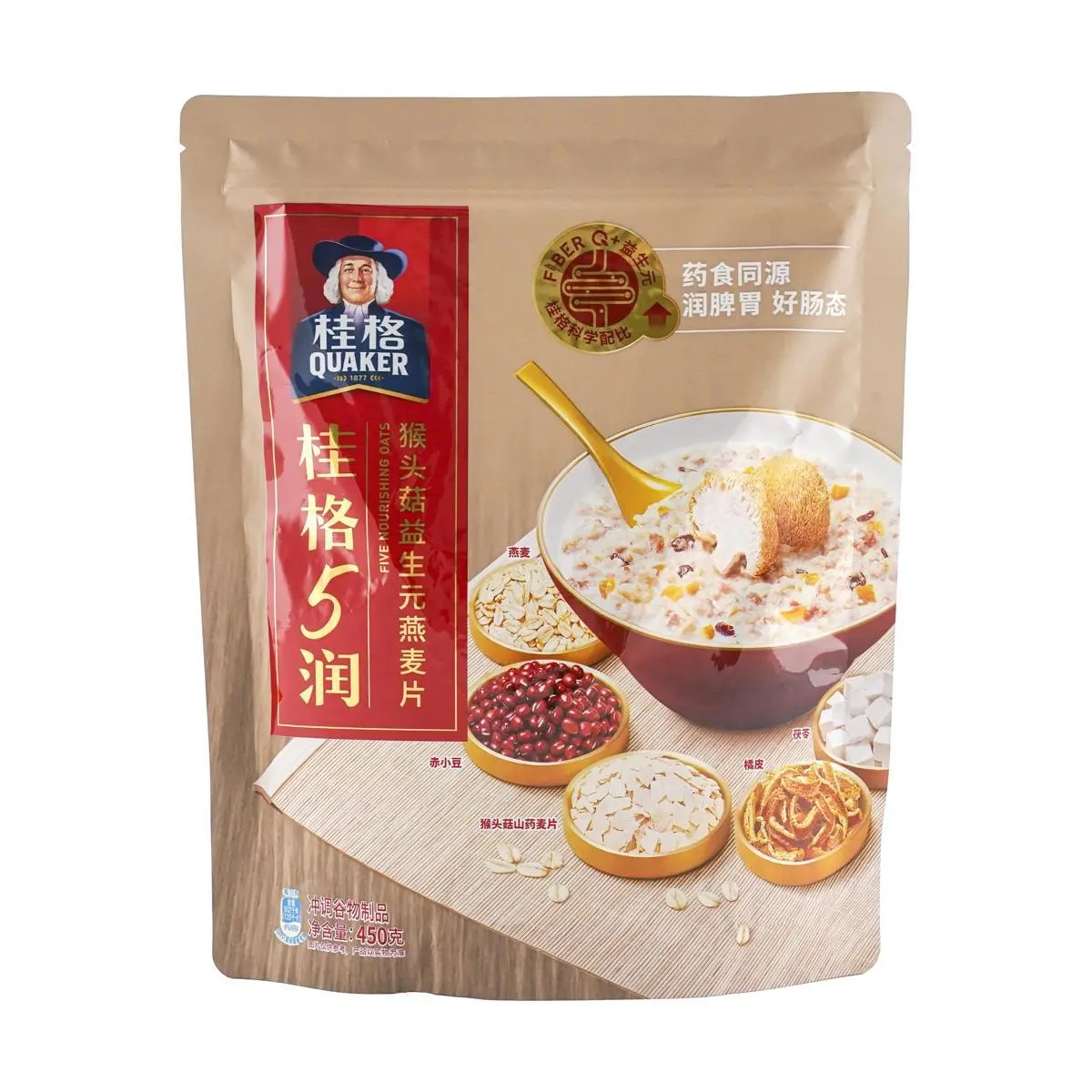 Quaker Monkey Head Mushroom Oat Cereal with Prebiotics - Instant Breakfast, Gut Health Support, 450g Quaker Monkey Head Mushroom Oat Cereal with Prebiotics - Instant Breakfast, Gut Health Support, 450g