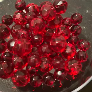 #20 Red Elegant Glass Beads, Chic Fashion