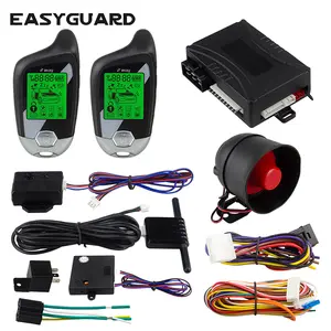 EASYGUARD EC202 DC12V 2 Way Car Alarm System with LCD Pager Display Remote Starter & Microwave Sensor