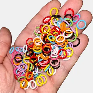 8 mm Mixed Solid Color Painted Jump Rings (about 190 pieces, about 38 g, about 20 mL)