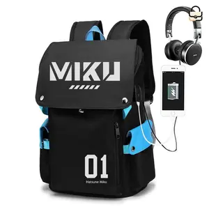 DUR-Hatsune Miku Co-branded Anime Schoolbag Male Junior High School Student Large Capacity Primary Student Backpack High School Gift