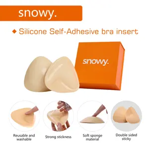 Daily Outfit Essential! Snowy Sticky Push Up Inserts, Double Sided Adhesive Lift Pads, Seamless Invisible Bra Cups for Women Daily Wear & Swimming