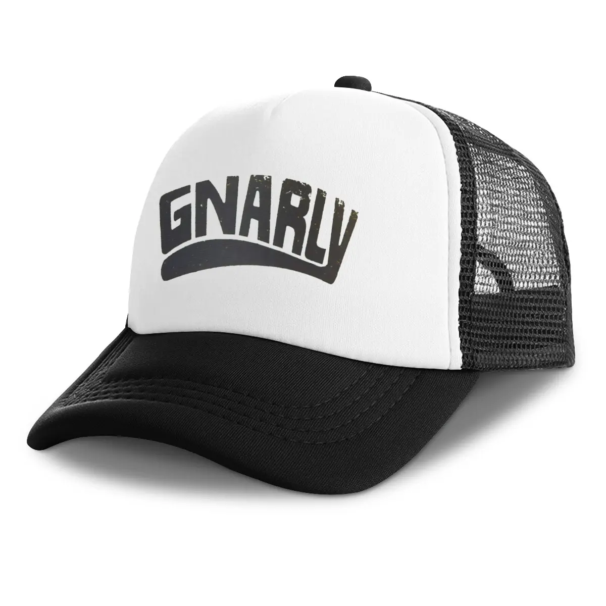 Vintage "GNARLY" Surf Trucker Hat, Unisex Distressed Mesh Cap with Adjustable Snapback for Summer Beach & Fishing Wear, Surf Hats, Vintage Surfwear, Visor Hat