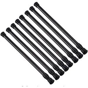 Tension Rods 28 to 48 Inches 8 Pack,Tension Curtain Rod,Spring Tension Rods,Adjustable Extension Spring Rods Closet Rod for Windows,Kitchen, Bathroom,Cupboard,Wardrobe（BLACK)