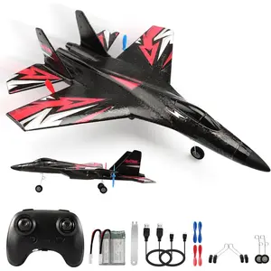 Remote Control Fighter Toys, 2.4GHz 6-axis Gyro Stabilizer RTF Glider Aircraft Plane with 2 Batteries Easy to Fly Outdoor Toy for Adults Kids Beginners Boys
