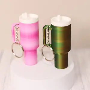 3D Printed - Cup Keychain Figurine Decor