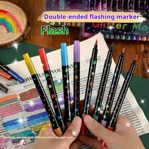 96 Color Dual Tip Glitter Markers Set with Brush Tips, Non-Toxic Water-Based Ink, Ideal for Adult Coloring, Greeting Cards, DIY Crafts
