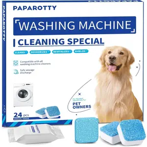 Washing Machine Cleaner Tablets - 24 Pack (12 Month Supply) HE Compatible for Top & Front Load Washers Pet-Safe Formula Eliminates Odors, Lint & Detergent Buildup