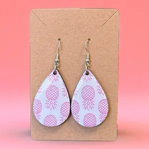 Pink Upside Down Pineapple Teardrop Earrings- Stylish Dangle Earrings for Swingers