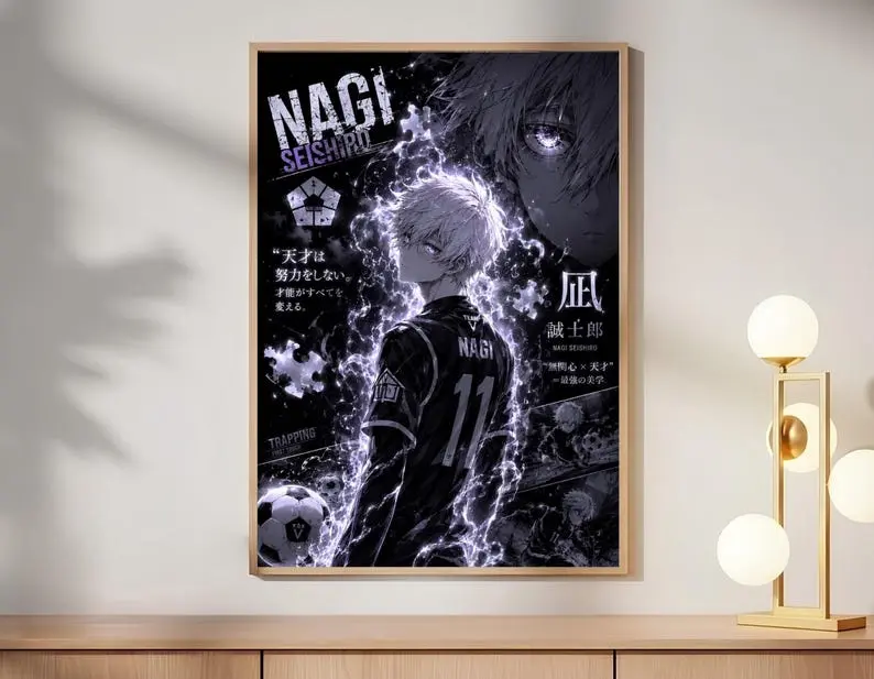 [Sale Up to 60% Off][Free Shipping][No Frame] Nagi Seishiro Blue Lock Poster, Anime Manga Wall Art Print, Soccer Anime Decor, Japanese Matte Paper Poster, Bedroom Gift for Anime Fans