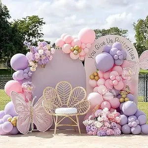 Pink and Purple Balloon Arch Kit, Butterfly Baby Shower Decorations with Pink and Purple Gold Latex Balloons for Purple Bridal Wedding Butterfly Birthday Decorations