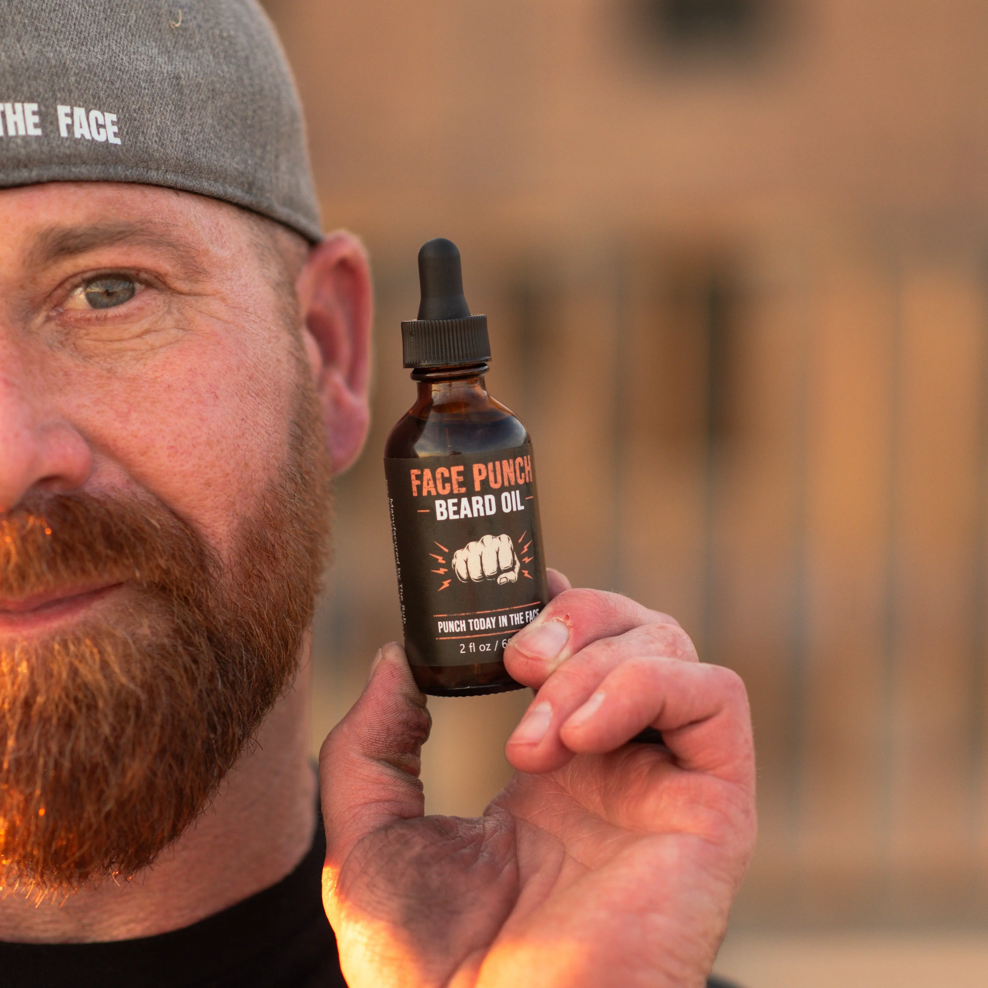 Face Punch Beard Oil – Cold-Pressed Organic Jojoba Oil Beard Conditioner & Moisturizer for Men, Lightweight Facial Hair Softener for Dry, Itchy Beards, Essential Oil Scent, 2 fl oz – The Wheelchair Dad x The Rub