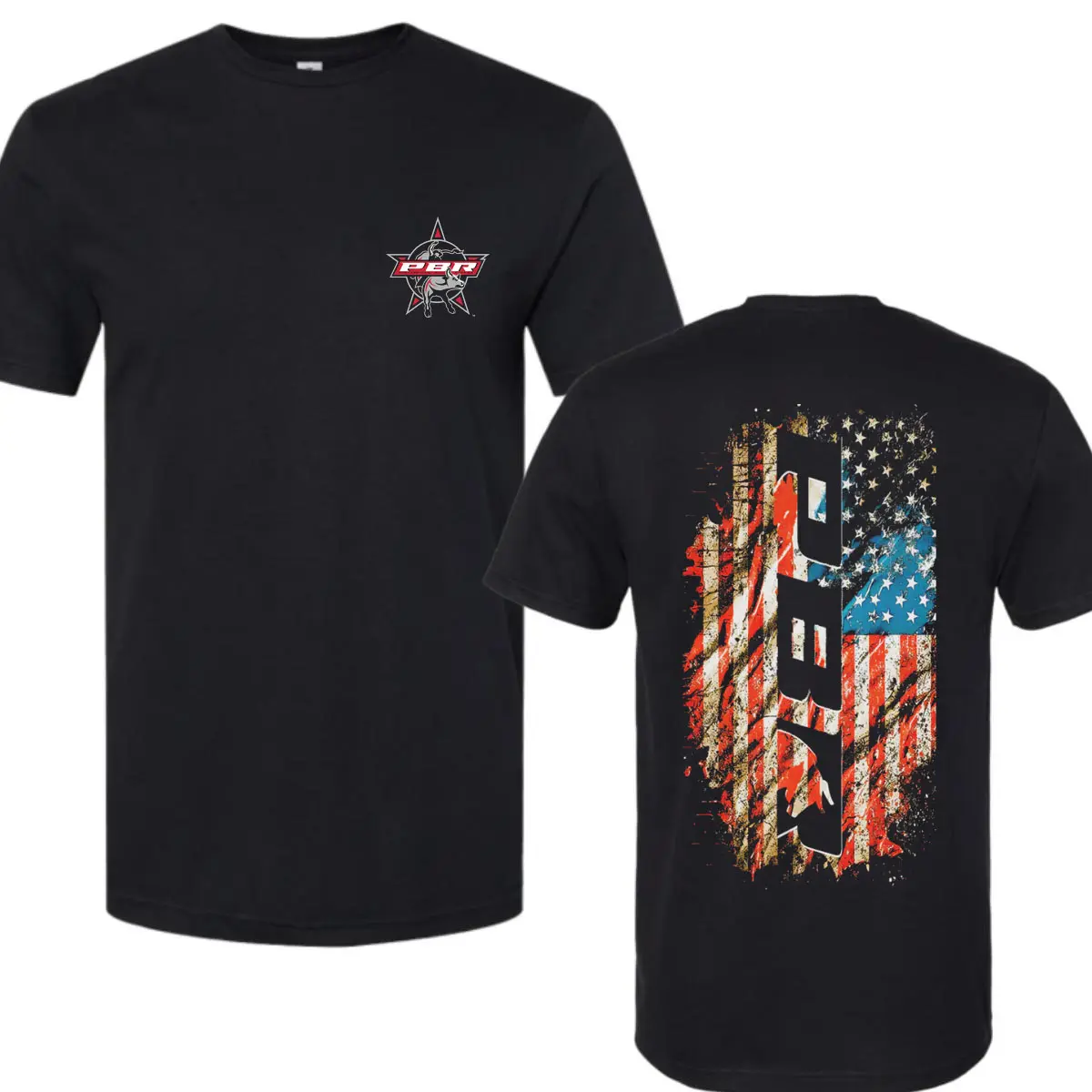 Comfort Colors PBR American Flag Bull Riding T-Shirt, Patriotic Rodeo Graphic Tee, Western Cowboy Shirt, USA Bull Rider Unisex Tee