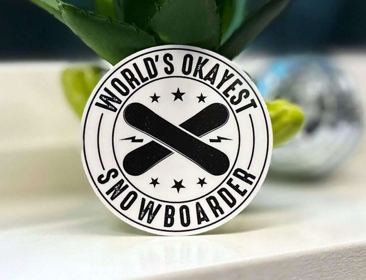 Snowboarder Sticker - World's Okayest Snowboarding Gift