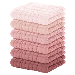 Muslin  Washcloths   Cotton  Towels 6 Pack Wash Cloths for  12x12in Soft and Absorbent  Wipes (Gradient )